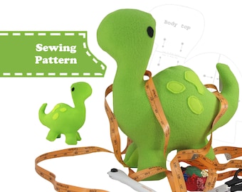 Dinosaur Plush Sewing Pattern Digital Download