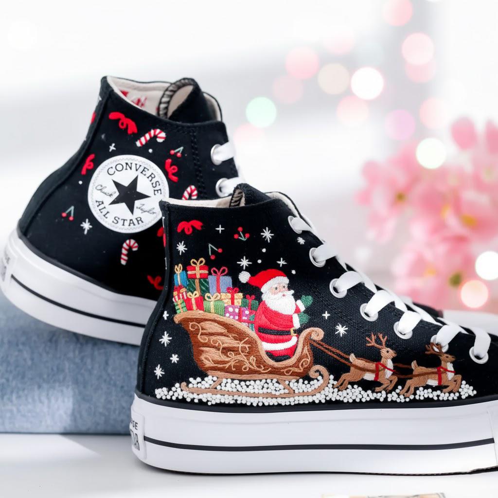 Santa Converse - Etsy