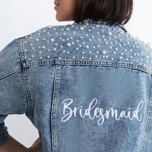 Custom Embroidered Bride Denim Jacket, Custom Bride Jean Jacket, Future Mrs Jacket, Personalized Embroidery Wedding Jean Jacek ESE021.B.N.C