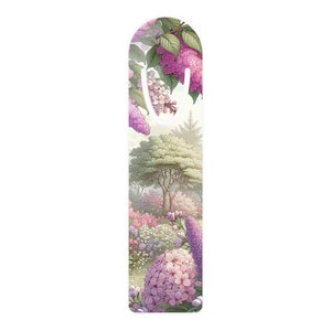 Floral Landscape Bookmark - Botanical Art Bookmark, Lover of Books Gift, Library Accessory, Reading Gift, Floral Bookmark