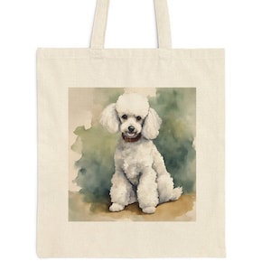 Poodle Cotton Canvas Tote Bag/Shopping Tote/Dog-Themed Gift/Dog Tote