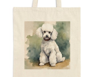 Poodle Cotton Canvas Tote Bag/Shopping Tote/Dog-Themed Gift/Dog Tote