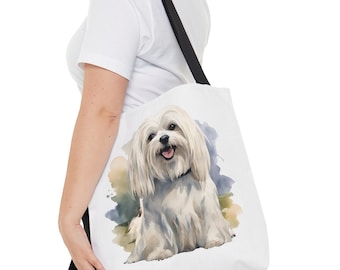 Maltese Tote Bag/Dog Tote Bag/Shopping Tote/Beach Tote
