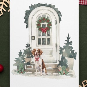 Biglietti di auguri per le feste con il cane Brittany Spaniel (8, 16 e 24 pezzi)