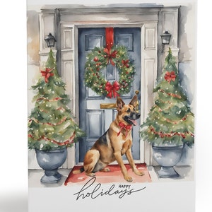 Cartão de felicitações de Natal do pastor alemão (8, 16 e 24 peças)