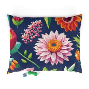 Floral Dog Bed: Modern Comfy Pet Bed with Zipper