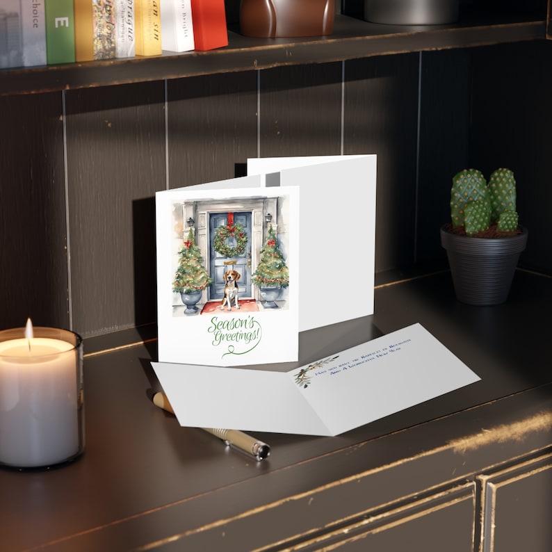 Beagle Holiday Greeting cards (8, 16, and 24 pcs) image 3