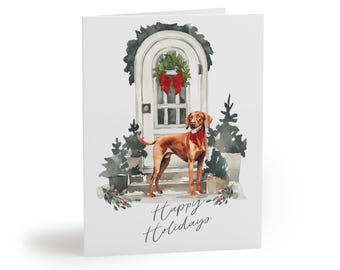 Vizsla Holiday Greeting Card | Pack of 8, 16, 24