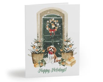 Cavapoo Weihnachtsgrußkarten: Matte Finish