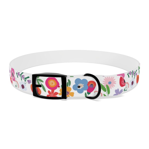 Flowered Dog Collar/Washable Dog Collar/Pretty Dog Collar/Odor Free Dog Collar