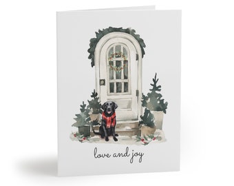 Black Lab Holiday Greeting cards (8, 16, and 24 pcs)