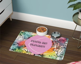 Grafitti Design Pet Food Mat (12x18)