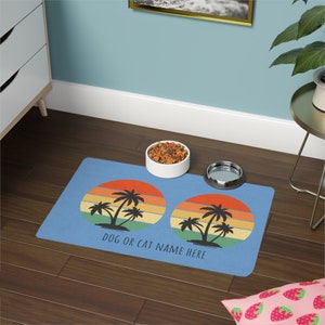 California Dreamin&#39; Dog or Cat Pet Food Mat (12x18)