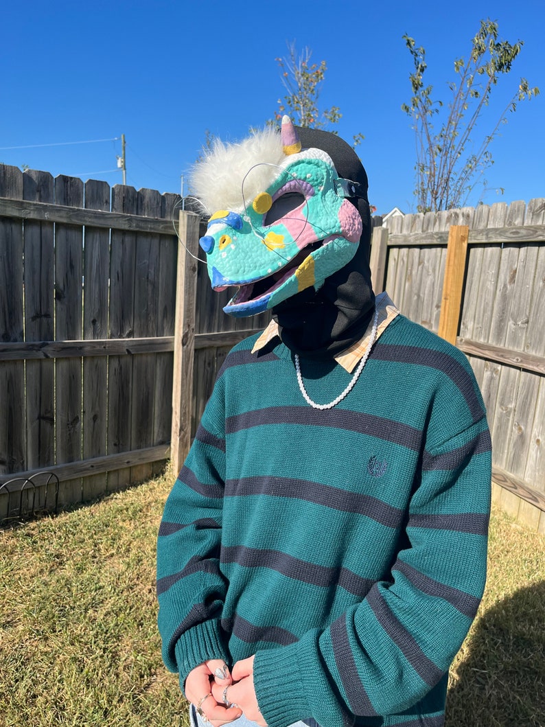 Horned/goat Dino Mask Etsy