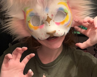 Rainbow Therian Cat Mask