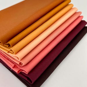 Peanut Butter + Strawberry Jam - BHQ Fabric Bundle | Pure Solids by Art Gallery Fabrics, cotton, gold/pink/peach/coral/wine