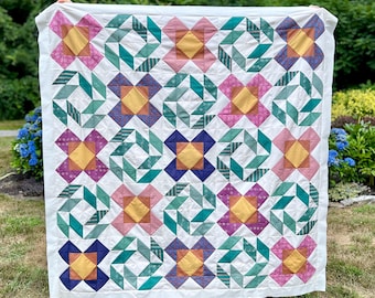 Tower Hill Quilt Pattern PDF Download | Quilt Pattern | Baby Throw Full Queen King Quilt | Fat Quarter Quilt | Digital Download