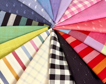 Full Collection Bundle - Picnic Wovens by Suzy Quilts, Art Gallery Fabrics | 17-Piece Fat Quarters/Half Yards, Yarn Dyed Woven, 100% Cotton