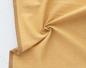 CHAMOMILE - Sprout Wovens | Fableism Supply Co - yarn-dyed cotton woven fabric, cross stitch, pale yellow/butter