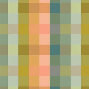 Color Blocks Matcha - Slow Summer by Suzy Quilts | Art Gallery Fabrics - OEKO-TEX certified cotton, green/peach/orange/blue multicolor plaid