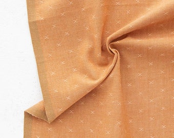 SUNGLOW - Sprout Wovens | Fableism Supply Co, yarn-dyed woven fabric, cotton, orange-yellow/tangerine/sand