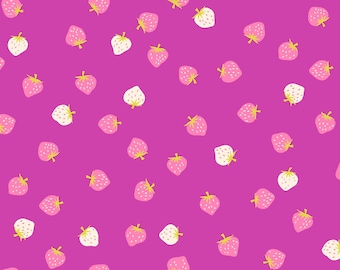 BERRY - Strawberry | Ruby Star Society - fabric, quilting cotton, hot pink/magenta, red/white berries, blender