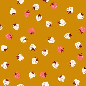 REMNANT [9" x WOF] - Strawberry in BUTTERSCOTCH, Ruby Star Society | Scrap Cotton Fabric, End of Bolt Piece