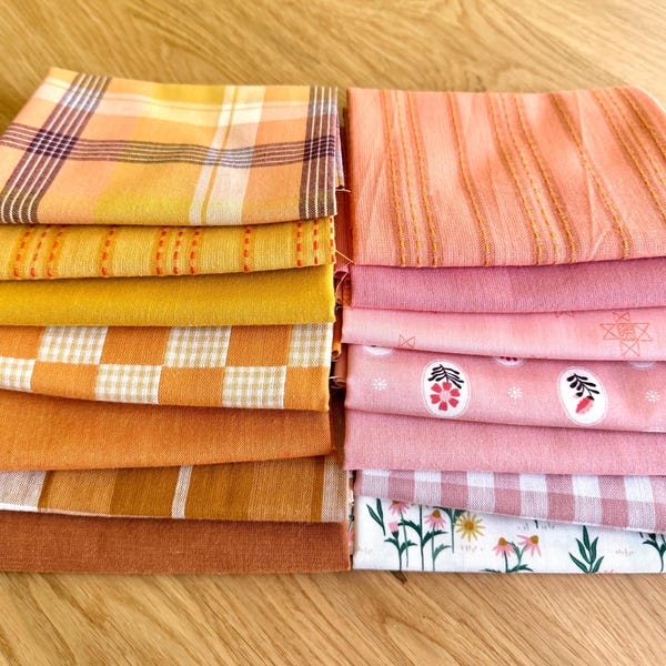 Golden Hour Glow - Curated Fabric Bundle, 14 Fat Quarters/Half Yards | Fableism Supply Co, Andover Fabrics, Cloud9 Fabrics