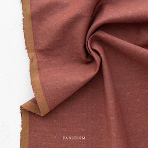 BLACK CHERRY - Sprout Wovens | Fableism Supply Co - yarn-dyed cotton woven fabric, red-orange/rust