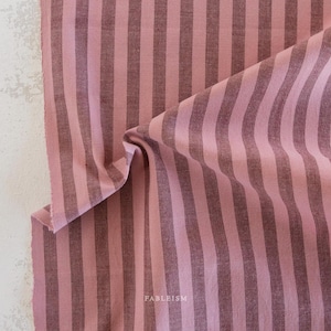 PINK WINE - Sun Stripes | Fableism Supply Co, cotton yarn-dyed wovens, stripe, pink/purple/mauve