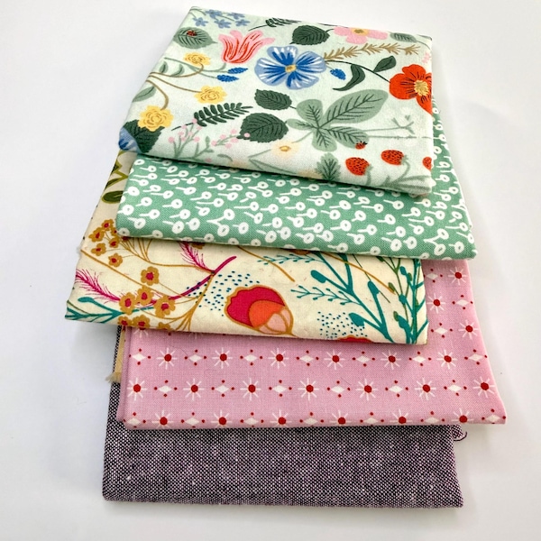 Destash Fabric Bundle #21 | Art Gallery Fabrics, Rifle Paper Co, Ruby Star Society, Essex Linen/Cotton, 100% Cotton, Curated Scrap Pack