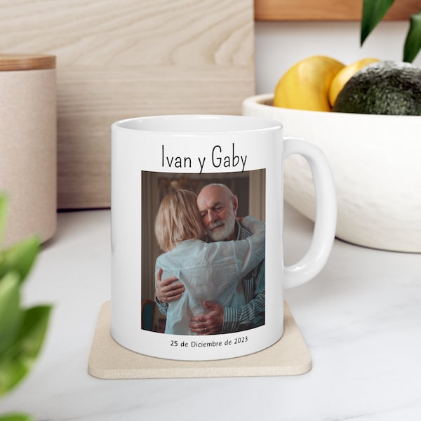 Taza personalizada, foto personalizada, abrazo, navidad, regalo para mama, regalo para esposa, regalo para esposo