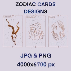 Cartes du zodiaque, PNG, cliparts imprimables, conception imprimable