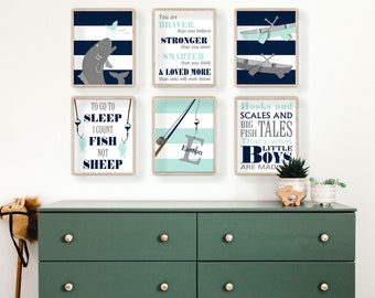 FISHING Nursery Printable Wall Art for Baby Boy Nursery Little Boys Room Personalized Fishing Art, Outdoor Nature Lodge Bedroom Decor FF6603