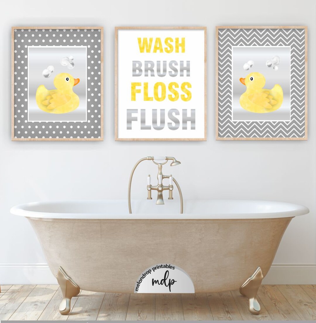 Bathroom Printable Signs Kids Rubber Duck Bath Art Print Rubber Ducky ...
