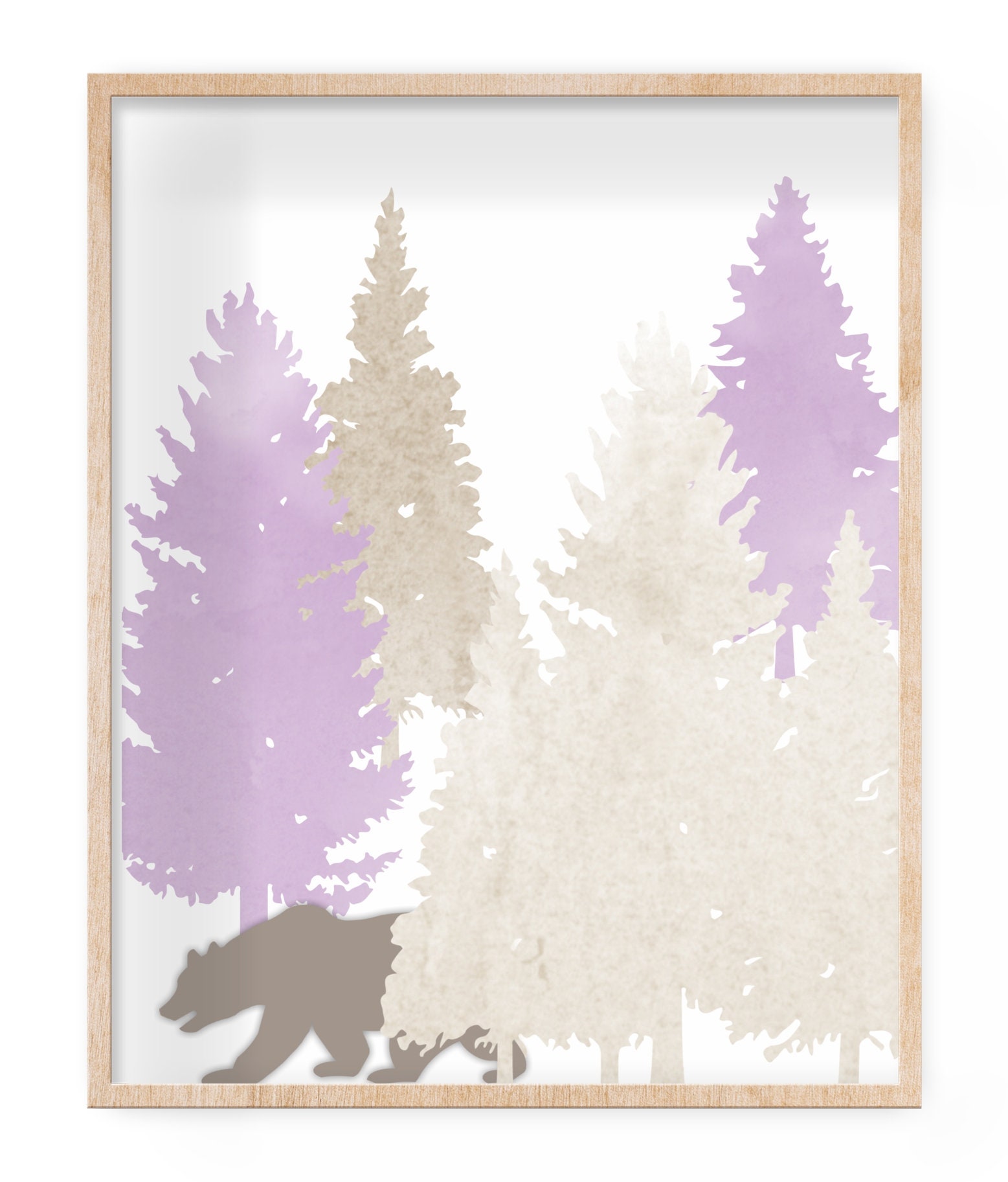 Baby Girl Woodland Nursery Decor Purple Lavender Nursery Wall Art ...