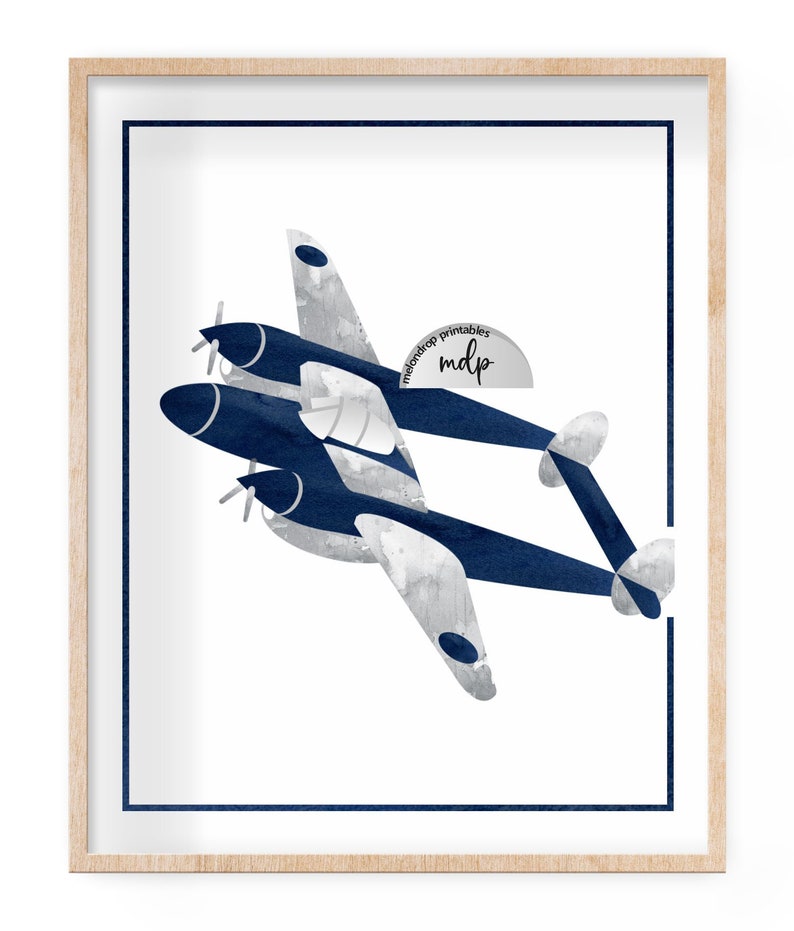 Airplane Wall Art Airplane Nursery Decor Printable Boy's Name Airplane