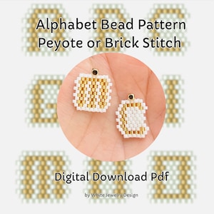 Padrão de alfabeto com miçangas Miyuki, padrão de alfabeto com miçangas, letras com miçangas miyuki, PDF digital para download, padrão DIY, padrões de contas de sementes