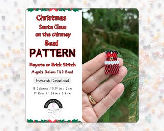 Santa Claus Bead Pattern | Peyote Brick Stitch, Miyuki Delica (PDF Pattern)