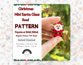 Kralenpatroon kerstman | Peyote, Brick Stitch (pdf-download)