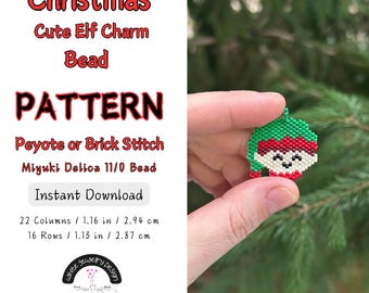 Weihnachtself Anhänger Perlenarbeit - Miyuki Delica Beadwork (PDF-Muster)