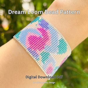 Dream Loom Bracelet Pattern, Digital Downloadable Beaded Bracelet Pattern, Miyuki Beaded Bracelet Pattern, DIY Bead Pattern