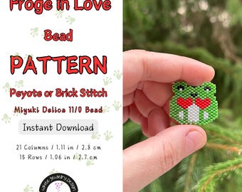 Frog Bead Pattern, Miyuki Delica Peyote or Brick Stitch (Digital Download)