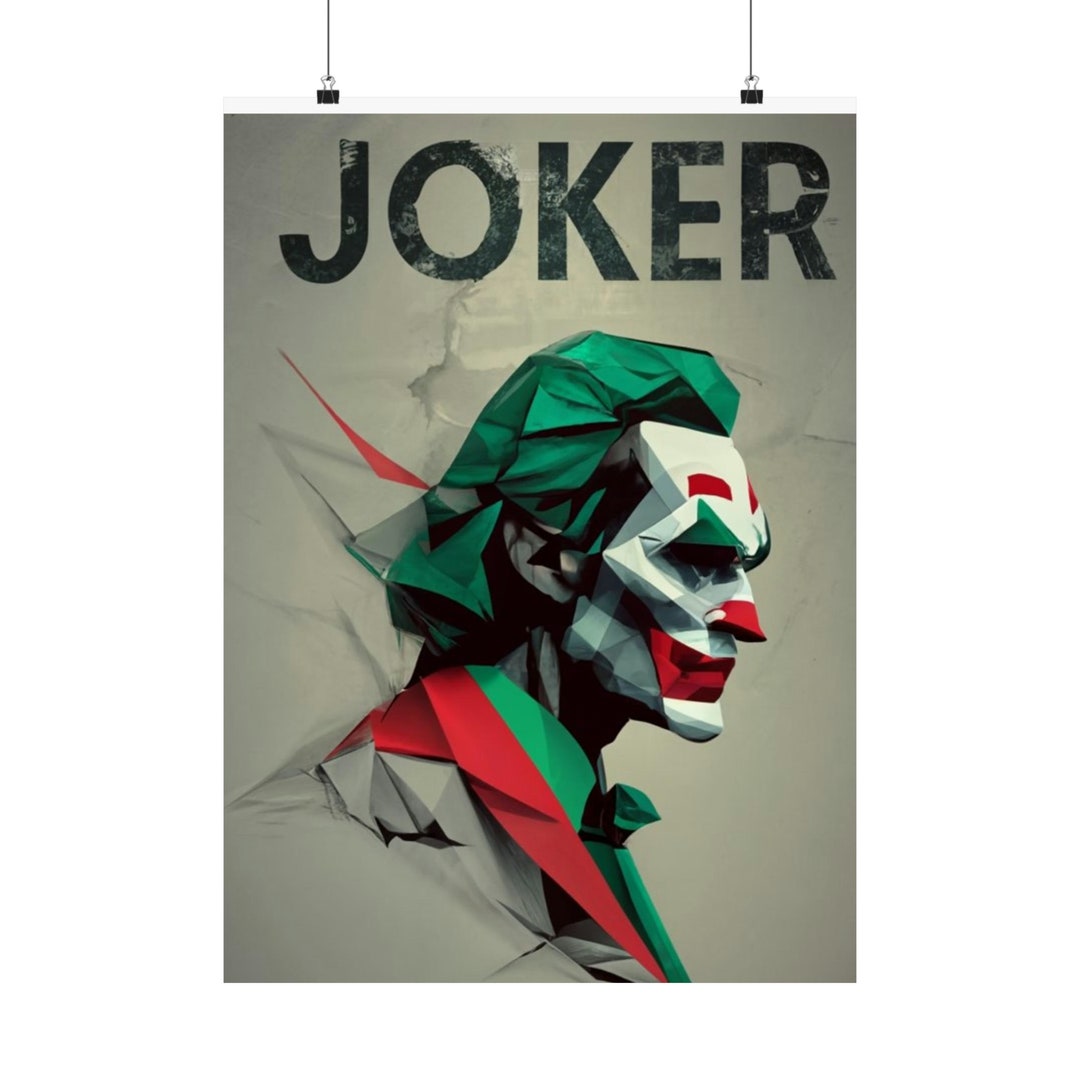 Geometric Joker Ready to Hang Canvas Joker Canvas Wall Art Etsy