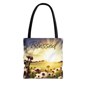 Blessed Tote Bag, Christian Gift for Her, Sunday School Tote, Bible School Teacher Tote, Preacher&#39;s Wife Tote, Sunday School Teacher Gift