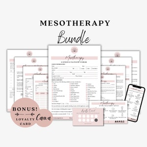 Mésothérapie, Formulaires de soins de la peau, Consultation du visage, Formulaires d'admission du visage, Formulaire de consentement du visage, Formulaires modifiables de spa, Formulaires d'esthétique, Soins de suivi