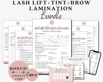 Brow Lamination Form, Lash Lift and Tint Forms, Esthetician Waivers, Client Consultation, Lash Consent Form, Eyebrow Intake Form, Salon Form