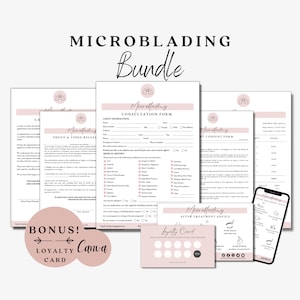 Formulaires de microblading, lot de formulaires pour esthéticienne, consentement au microblading, formulaires de sourcils, formulaire de demande d'admission en salon, plastification des sourcils, fiche de soins de suivi des sourcils