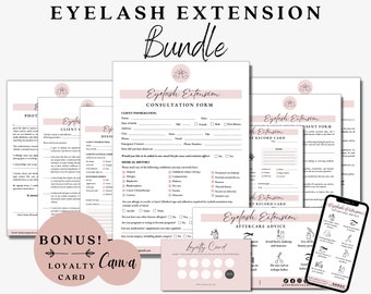 Eyelash Extension Form, Lash Consultation, Lash Consent Form, Eyelash Tech, Eyelash Business, Esthetician Bundle, Esthetics Forms, Lash Tech