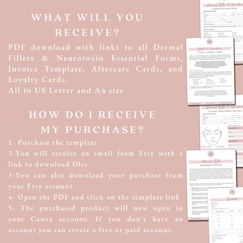 Dermal Filler, Botox, Botulin Toxin, Consultation Forms, Consent Form